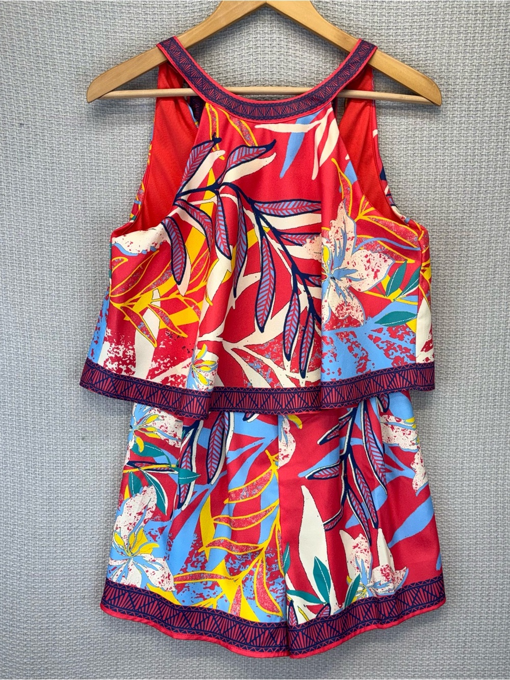 Flying Tomato Women S Floral Halter Romper Tie Back Boho Zipper Resort Tropical